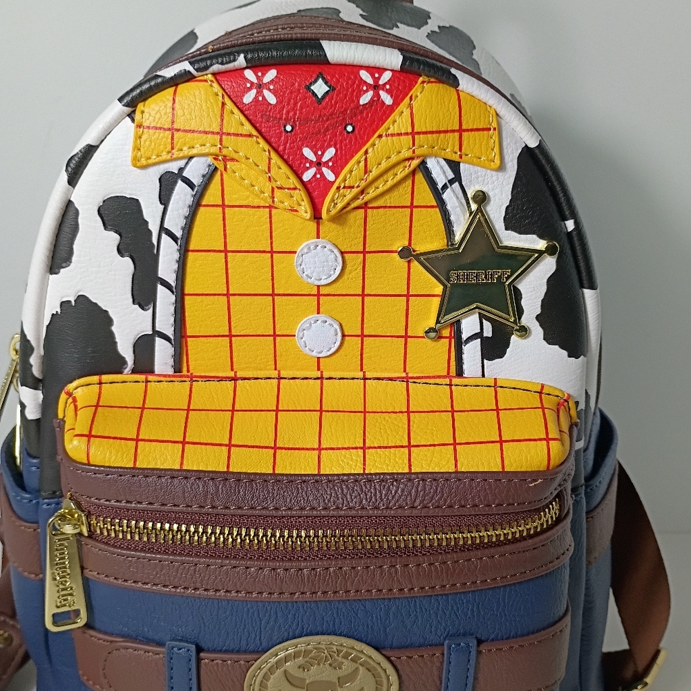 PIXAR loungfly  Disney Woody-Inspired Mini Backpack - Yellow, Blue, Brown - Picture 3 of 12